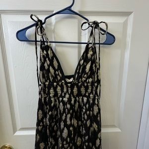 Altar’d State Maxi Black and Gold Sleeveless Dress